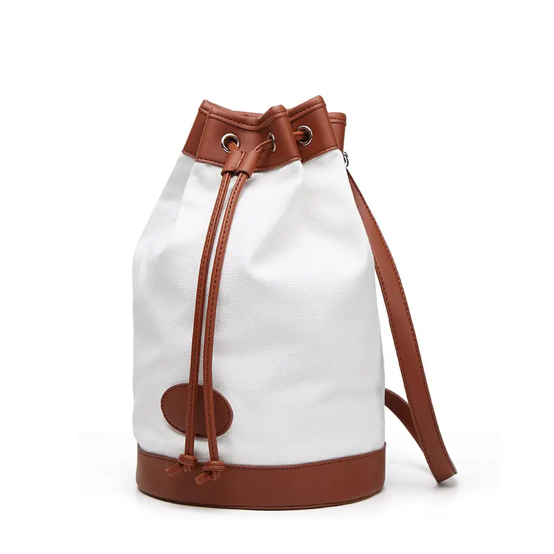 Moda toptan özel kızlar crossbody çanta yeni tasarımcı İpli tuval kova çanta kadın çanta 2022