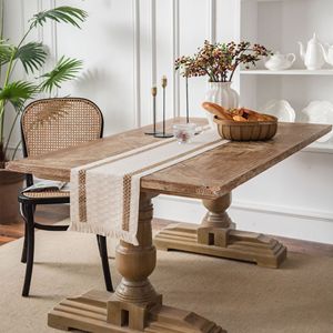 Tự Nhiên Sang Trọng Boho Dệt Đan Dải Kẻ Sọc Đám Cưới Macrame Placemat Bảng <span class=keywords><strong>Runner</strong></span> Cho Đám Cưới - Product Image 5