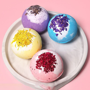 Bolas de sal de baño de sellado caliente con flores secas Bombas de baño de burbujas coloridas personalizadas Juego de regalo Bombas de baño de magnesio veganas orgánicas - Product Image 2