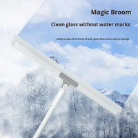 Balai de nettoyage multifonction magique en silicone, raclette de sol longue en plastique écologique, balai à air pour vitres, douches et poils d'animaux