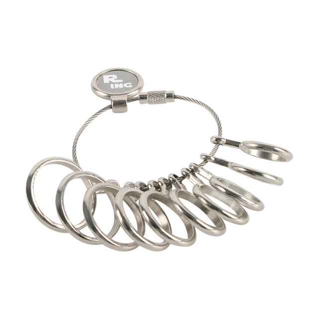 US Size Finger Sizer Premium Stainless Steel US Ring Sizer Set with Custom Logo Printing Service