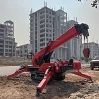 P-841 Mobile Spider Crane 3 tonnes 5ton 8ton 10ton Télescopique Boom 360 Degrés Mini Crawler Hydraulique Grue De Levage Avec Fly Jib