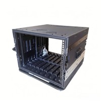 Boîtier de rack en plastique PE 8U/12U/14U/16U, Flight case antichoc à roulettes pour mixeur audio et amplificateur