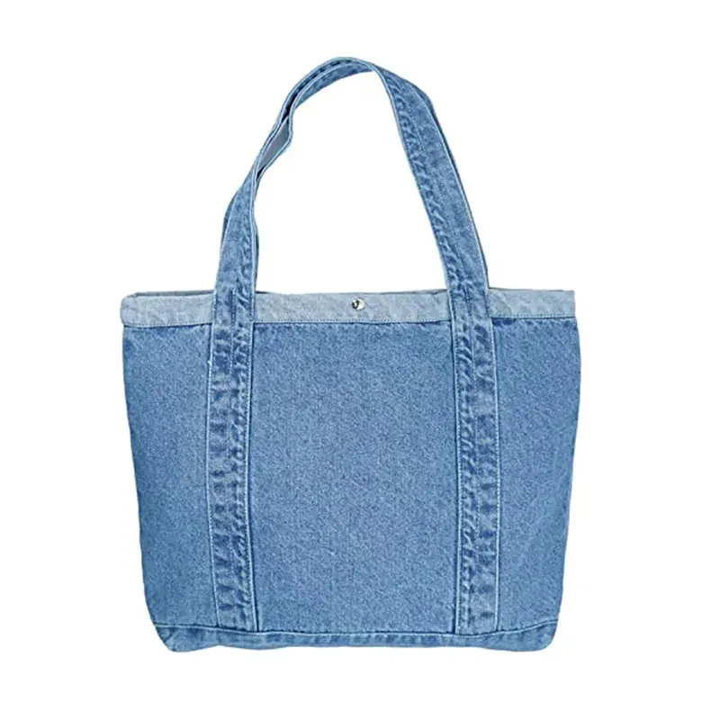 Atacado Reutilizável ECO-Friendly Denim Tote Bag Custom Tote Algodão Denim Bag Lady Jean Shopping bag