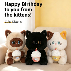 Bobova - Peluche de <span class=keywords><strong>Gato</strong></span> con Diseño de Pastel de Cumpleaños, 40 cm, Bordado, Súper Suave, Relleno de Algodón PP, para Niños, Unisex, Regalo para Novia - Product Image 1