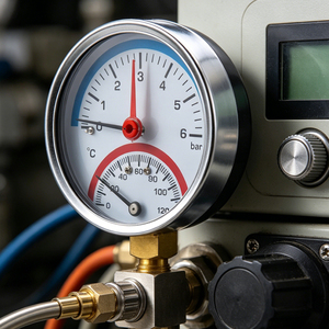 High Quality Low <strong>Price</strong> Bourdon Tube <strong>Thermo</strong>-Manometer Pressure Temperature Gauge with Brass Connector Factory Direct Delivery - Product Image 5