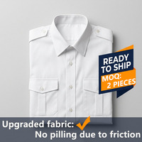 Stock d'usine ISO prêt à expédier chemise de pilote en Spandex à quatre directions uniforme d'aviation chemise d'uniforme d'hôtesse de l'air