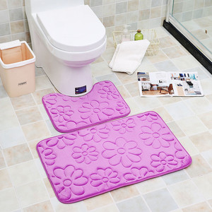 2Pcs Modern Bathroom Mat Set U Shape Bathroom Carpet Toilet Mat Non-Slip <strong>Badmat</strong> Water Absorbent Bath Mat - Product Image 6