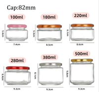 Etiquetas Personalizadas para Frascos de Vidrio Transparentes de 100ml, 180ml, 380ml y 500ml con Tapa de Rosca Hermética, Recipientes para Almacenar Dulces y Café