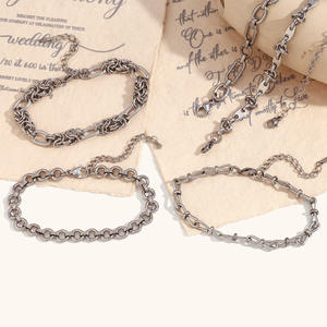 Bracelet <span class=keywords><strong>de</strong></span> <span class=keywords><strong>cheville</strong></span> européen et américain en acier inoxydable nœud papillon trombone géométrique <span class=keywords><strong>grain</strong></span> <span class=keywords><strong>de</strong></span> café couture nouée à la main chaîne <span class=keywords><strong>cheville</strong></span> - Product Image 4