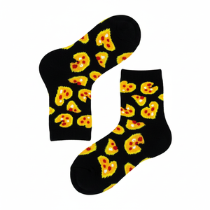 Pizza Patterned Knitted Kids' Socks Cute <b>Ankle</b>-Crew Dress Socks Soft and Breathable Leg <b>Warmers</b> - Product Image 2