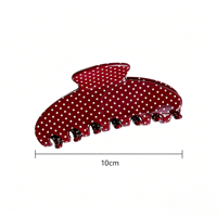Pince à cheveux coréenne vintage en acétate de haute qualité, motif pois, couleur unie, grande pince requin, accessoire pour cheveux femme