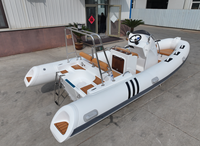Bateau pneumatique à ribs 580, épaisseur PVC Hypalon 1,2 mm, coque rigide en fibre de verre, yacht sportif stable, capacité 6 personnes, pêche sportive