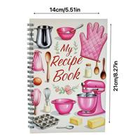 Cuaderno Espiral A5 para Recetas, Diario de Cocina, Agenda, Regalo, con Cubierta de Papel, Logotipo Personalizado, 52 Hojas, Gran Venta