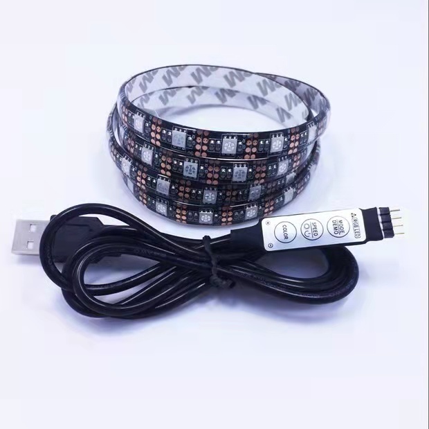 Mini USB Controller DIY 5V LED TV Strip Light Kit with 1M 2M 3M 5050 IP65 White Black PCB App Control Mode 30Led Backlight