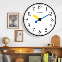 Jam Dinding Analog Quartz Modern Minimalis Tanpa Suara untuk Ruang Tamu Rumah, Bertenaga Baterai, Desain Kustom, Jarum Jam Kartun