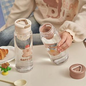 Capybara Water Bottle With Tea Infuser 500Ml Plastic Drinking Cup For Daily Use - Product Image 2