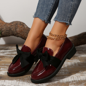 Zapatos Casuales de <span class=keywords><strong>Mujer</strong></span> para Caminar, Zapatos de PU con Lazo, Mocasines de Colores, Zapatos Planos, Nuevas Llegadas, <span class=keywords><strong>Outlet</strong></span> de Fábrica, Varios Tamaños - Product Image 4