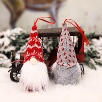 Gnome de Noël tricoté à la main, poupée sans visage, décoration suspendue pour arbre, elfe nordique en peluche, décoration de Noël pour la maison