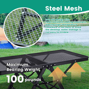 Table de camping pliante légère et portable, en fer, réglable en <span class=keywords><strong>hauteur</strong></span>, pour l'extérieur - Product Image 6