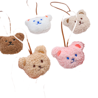 Porte-clés en peluche tête d'ours adorable, personnalisable avec nom d'enfant, pour sac, décoration animale en peluche pour enfants - Vente chaude