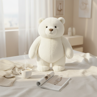 Ours en peluche blanc OEM ODM, ours en peluche doux, cadeau d'anniversaire, polyester brodé pour la vente en gros