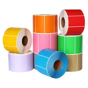 50x30 Großhandel Benutzer definierte blau rosa Industrie rolle bunte Thermo etikett Aufkleber Klebe etiketten Rolle