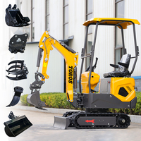 Nouvelle mini-excavatrice personnalisable de 1,2 tonne, moteur CE/EPA/EURO 5, garantie 1 an, compacte, vente en gros