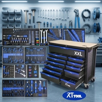 Chariot à outils robuste RT TOOL OEM/ODM à 12 tiroirs avec outils, armoire à roulettes en acier, poste de travail mobile pour la réparation automobile