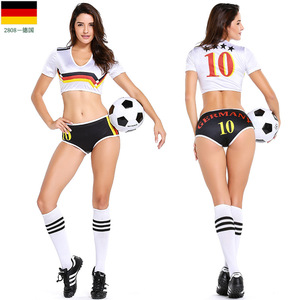Lady Football Baby High School Girl Sexy Cheerleader Jersey Costume Top Shorts Set Player Soccer Uniform Clothing Wear for Women - Product Image 3