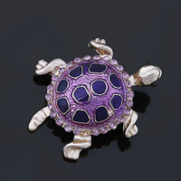Nuevo Broche de Tortuga de Cristal, Pin de Solapa con Pedrería, Accesorio de Moda para Ropa