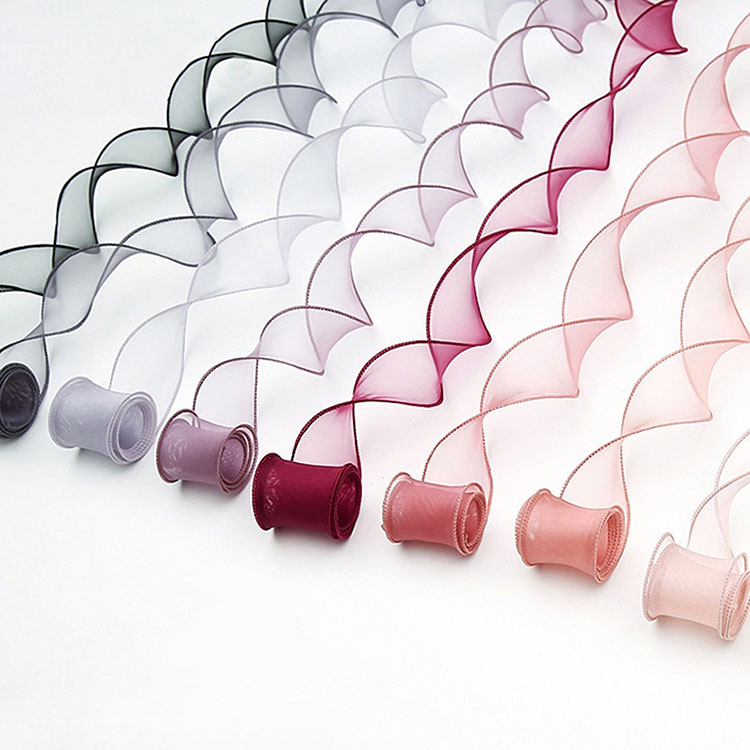 Fresh Fish Tail Chiffon Ribbon Silk Pearl Edge Handmade Edging Packaging Ribbon Bouquet Wrapping Bow Drying Ribbon