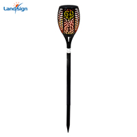 4 pièces torche solaire étanche extérieure allume la lampe à flamme LED pour la voie de jardin flammes scintillantes de danse vive