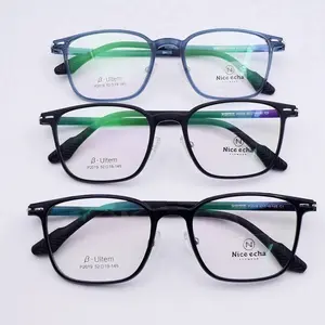 China produces 2024 new Ultem Plastic steel glasses frame men and women myopia plastic P2019