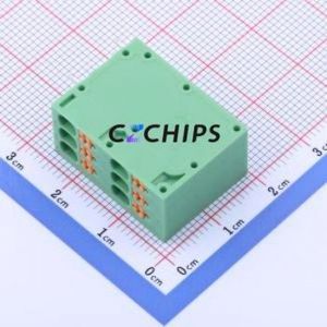 KF207RH-3.5-2*3P Spring Terminal Block Bent Lead Through Hole,P=3.5mm Connector 2x3P 3.5mm Green 6P - Product Image 2