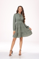 Robe chemise élégante robe femme confortable Poly manches longues robe tissée longueur genou jolies robes pour femmes