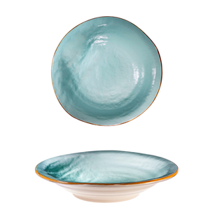 COLLEZIONE MEDITERRANEAN - Piatto Fondo Turchese in Gres Porcellanato Diametro 24cm Altezza 6cm - Product Image 1