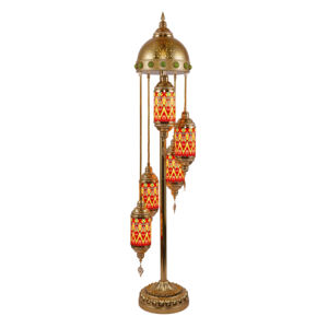 Lampe sur pied en fer et verre de <span class=keywords><strong>style</strong></span> turc et bohème, design luxueux et nouveau, avec un capuchon doré, lumière blanche chaude douce 2700K pour la décoration de la maison - Product Image 3