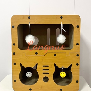 Villa de Lujo para Gatos de Doble Capa con una Puerta, Rascador de Cartón Corrugado para Gatos - Product Image 2