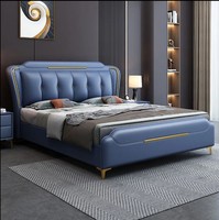 Ensemble de Chambre Italien de Luxe, Lit Double King Moderne avec Grand Rangement