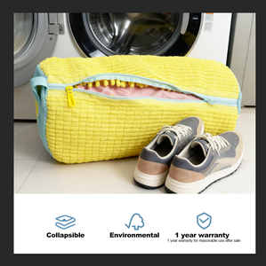 Sac de lavage pour chaussures de sport en microfibre chenille polyester intégré, grande capacité, réutilisable, gain de place, lavable - Product Image 3