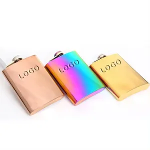 High Quality Custom 6oz/7oz/8oz Vintage Hip Flask Customized PU Leather Hip Flask For Laser Engraving