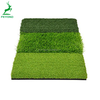 Tapis d'entraînement de golf 3-en-1 intérieur/extérieur, réaliste, avec gazon artificiel durable pour fairway, rough et tee, pour la pratique du swing et du coup de balle