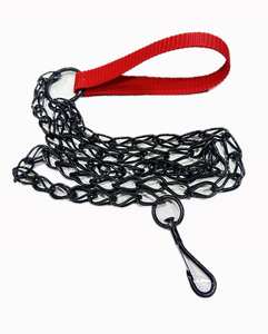 Laisse en chaîne robuste pour chien avec poignée en nylon souple - Product Image 3
