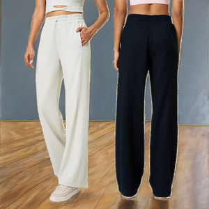 <b>Women's</b> Comfortable Mid Waist Drawstring Eco-Friendly Quick Dry <b>Leggings</b> Customizable Slimming Sweatpants Loose Solid Spring - Product Image 2