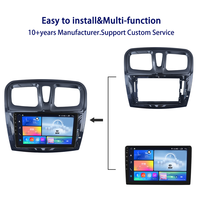 Meihua Cadre de montage DVD de voiture 9 pouces UV noir ABS avec faisceau de câblage pour Renault Sandero Logan 2015-2018 CE Easy