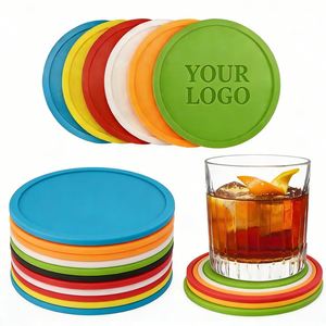 Posavasos Redondos de Silicona Suave Ecológicos con Logotipo Personalizado, Juego de Posavasos Impresos para Mesa de Cocina, Bar, Pub - Product Image 3