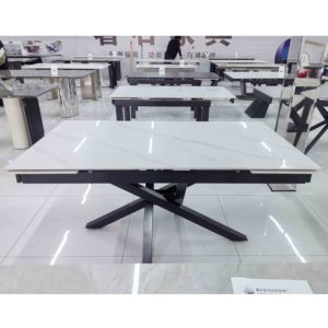 Bàn ăn có thể mở rộng tiết kiệm không gian-chân vuông kéo lên & tròn bằng gỗ có thể thu vào - Product Image 4