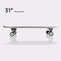 BAJABOARD Surf Skateboard Snowboard Trainer 31" Cute World Professional Canadian Maple Deck Eco-Friendly Lightweight Aluminum