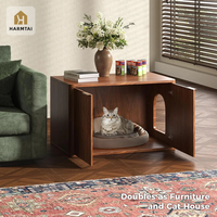 Armoire de rangement à 2 portes HarmTai en bois cannelé, style moderne minimaliste, pour salon ou chambre à coucher